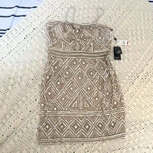 NWT Adrianna Papell Beaded Champagne Cocktail Dress, Size 12